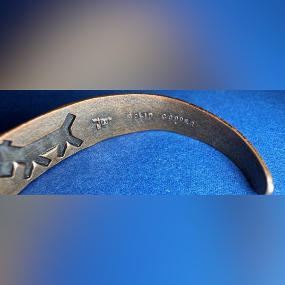 Bell Trading Post Copper Bracelet Southwestern Geometric Designs 1960s Original - Picture 2 of 8